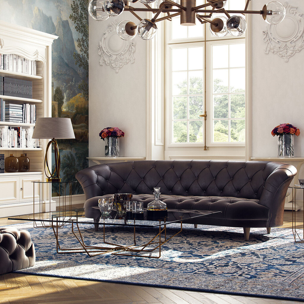Trivietė sofa Kalune Design Dolmabahce, ruda kaina ir informacija | Sofos | pigu.lt