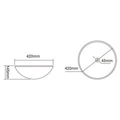 Stiklinis praustuvas 42x14,5 cm, juodas TELICA kaina ir informacija | Praustuvai | pigu.lt