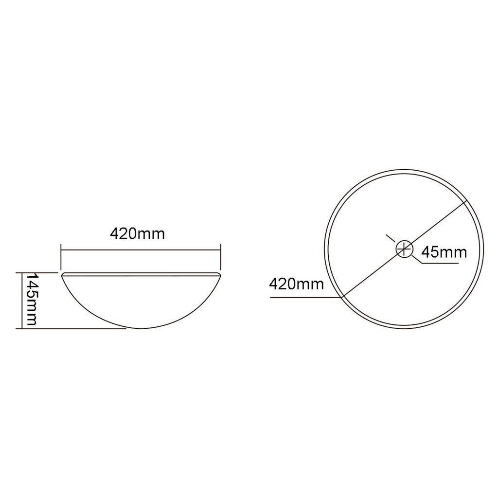 Stiklinis praustuvas 42x14,5 cm, juodas TELICA kaina ir informacija | Praustuvai | pigu.lt