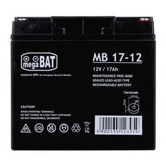 Свинцово-кислотный аккумулятор MPL megaBAT MB 17-12 Батарея ИБП VRLA AGM, необслуживаемый 12 В 17 Ач, черный цена и информация | Аккумуляторы | pigu.lt