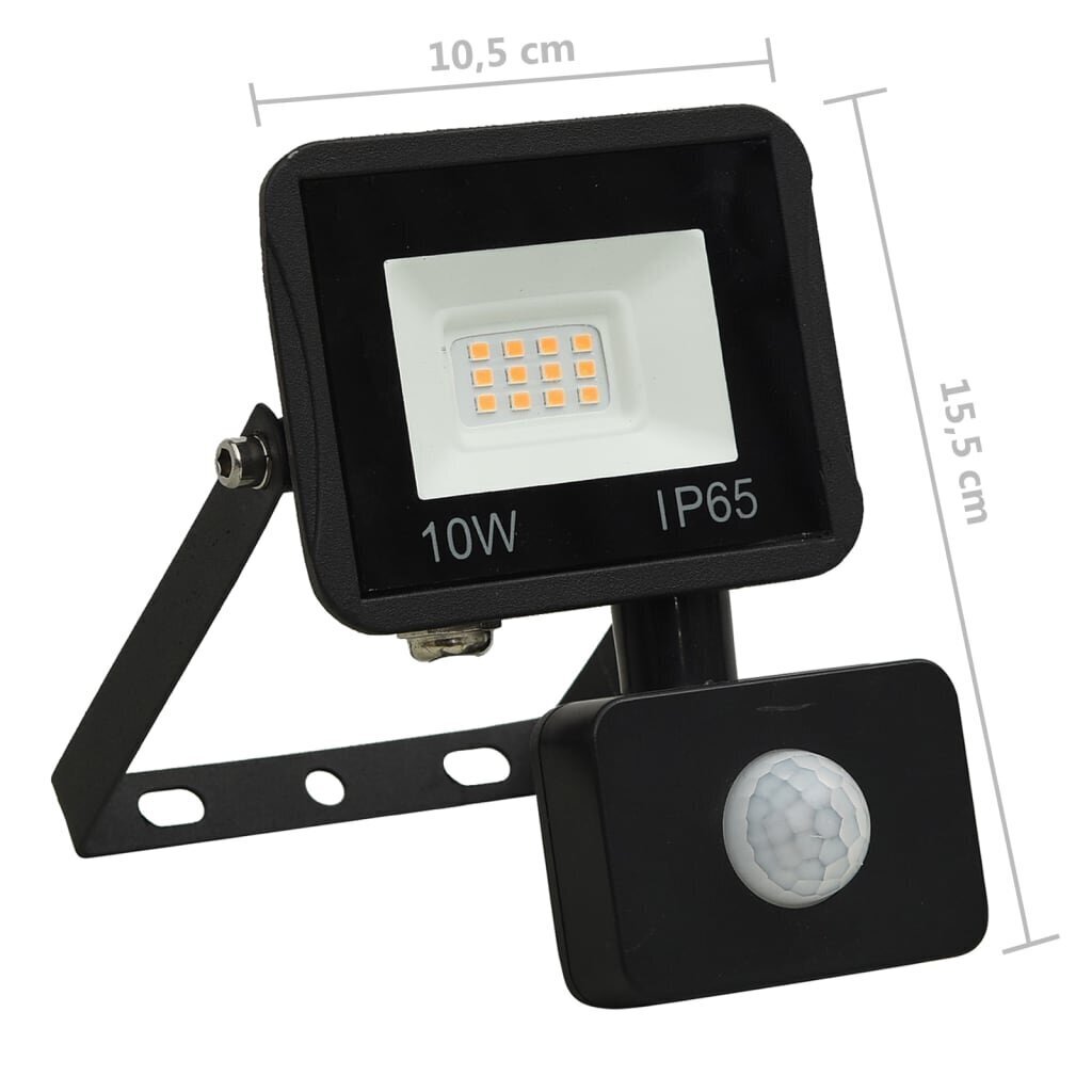 LED prožektorius su jutikliu 10W цена и информация | Žibintuvėliai, prožektoriai | pigu.lt