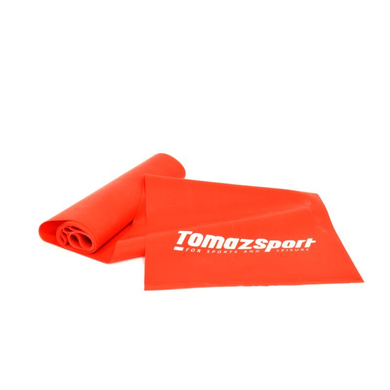 Elastinė Juosta Tomaz Sport Medium 200x15x0,2cm Raudona 6-7lbs цена и информация | Pasipriešinimo gumos, žiedai | pigu.lt