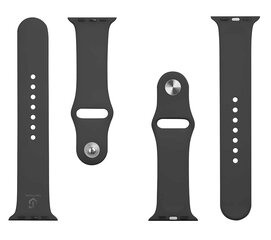 Ремешок Tactical 456 Silicon Strap для Apple Watch 1/2/3/4/5/6/7/SE 38/40/41 мм, черный цена и информация | Аксессуары для смарт-часов и браслетов | pigu.lt