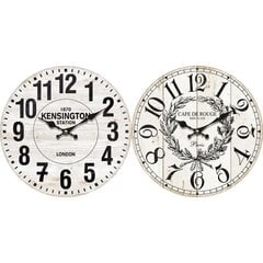 Sieninis laikrodis DKD Home Decor, Balta (2 vnt) kaina ir informacija | Laikrodžiai | pigu.lt
