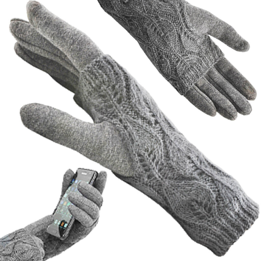 Touch Gloves – pilkos spalvos kaina ir informacija | Moteriškos pirštinės | pigu.lt