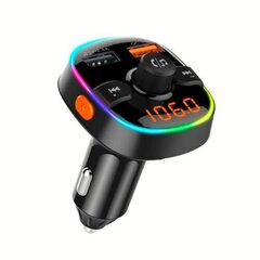 FM moduliatorius automobiliui BC52LQ (RGB LED, QC 3.0, micro SD, laisvų rankų įranga) kaina ir informacija | Extra Digital Elektros įranga | pigu.lt