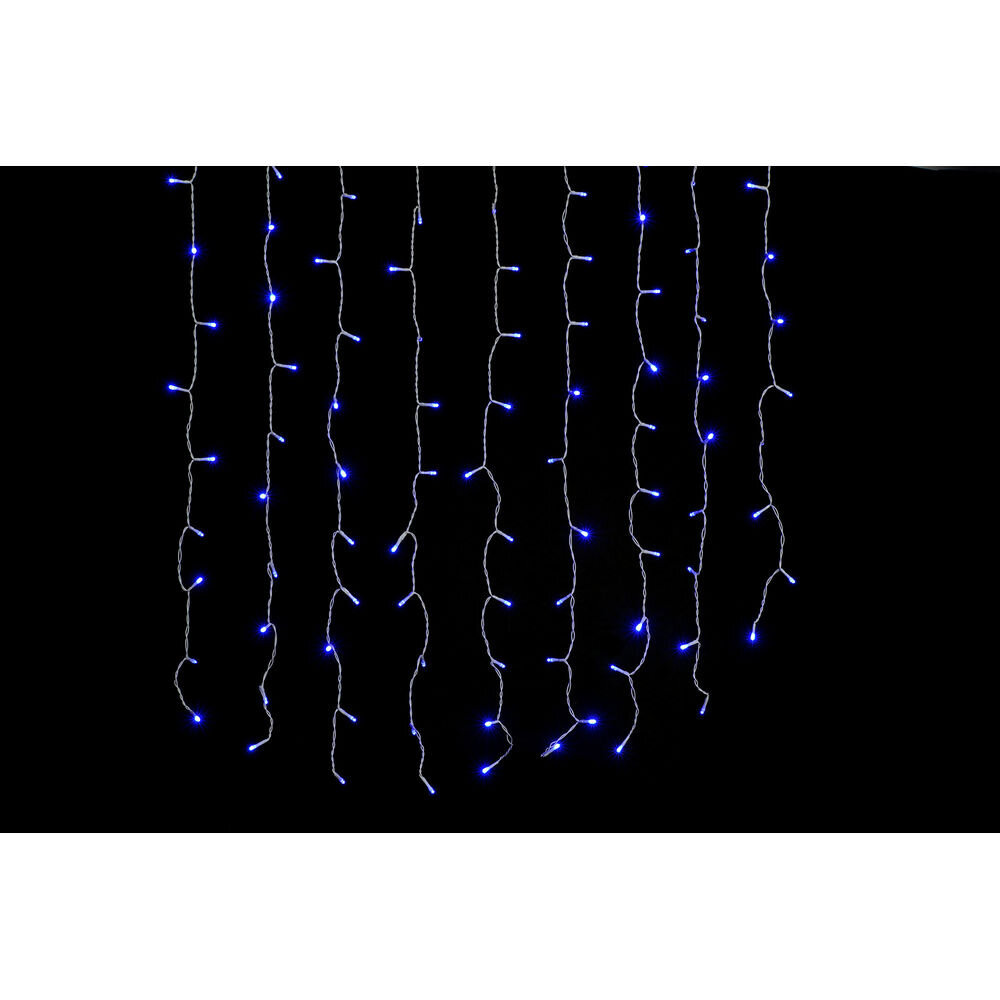 LED žibintai užuolaidoms DKD Home Decor Mėlyna PVC (200 x 1 x 200 cm) kaina ir informacija | Kalėdinės dekoracijos | pigu.lt