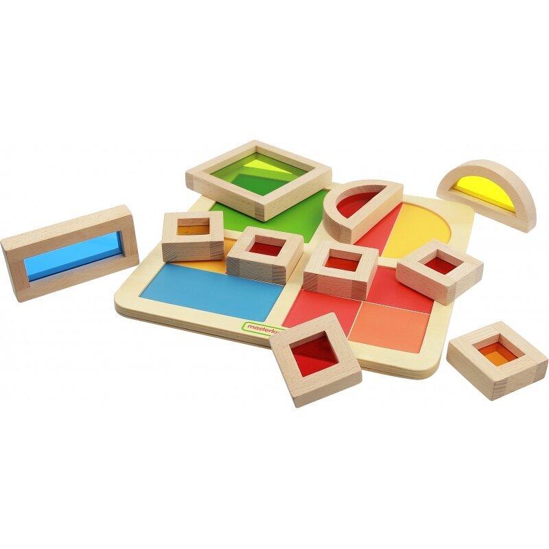 Vaivorykštės blokų rinkinys Pažvelkite į pasaulį Masterkidz spalvomis цена и информация | Žaislai kūdikiams | pigu.lt