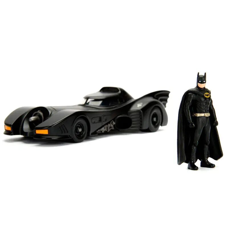 Metalinis DC Comics Batman Batmobile 1989 m. automobilis + figūrėlių rinkinys, juodas kaina ir informacija | Žaislai berniukams | pigu.lt