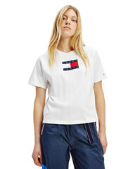 Marškinėliai moterims Tommy Hilfiger Jeans, balti kaina ir informacija | Palaidinės, marškiniai moterims | pigu.lt