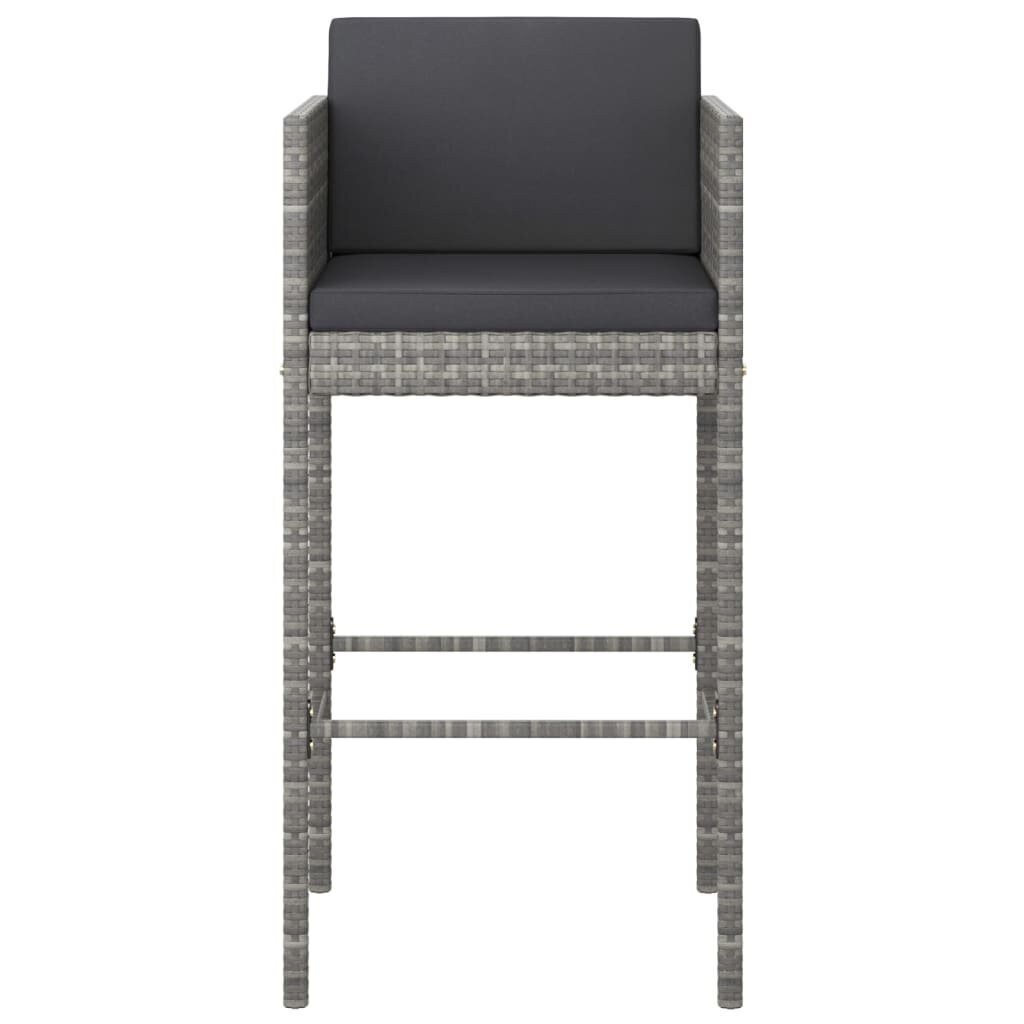 vidaXL Baro kėdės su pagalvėlėmis, 2vnt., pilka цена и информация | Virtuvės ir valgomojo kėdės | pigu.lt