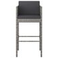 vidaXL Baro kėdės su pagalvėlėmis, 2vnt., pilka kaina ir informacija | Virtuvės ir valgomojo kėdės | pigu.lt
