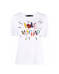 Marškinėliai moterims Love Moschino BFN-G-336189, balti kaina ir informacija | Marškinėliai moterims | pigu.lt