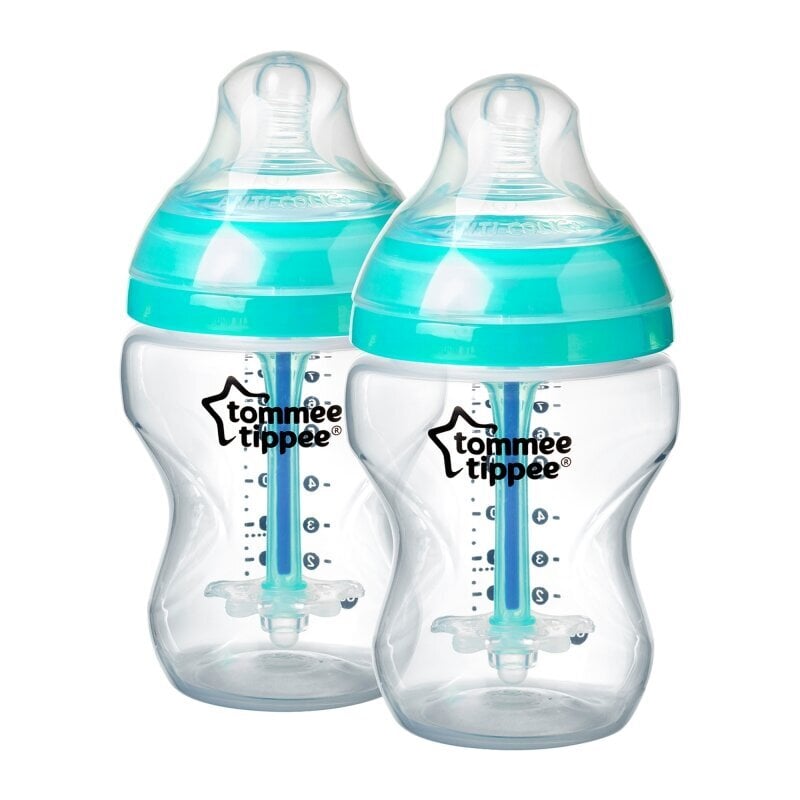 Buteliukas su žinduku Tommee Tippee anti-colic, 260ml, 2 vnt, nuo 0 mėn. цена и информация | Buteliukai kūdikiams ir jų priedai | pigu.lt