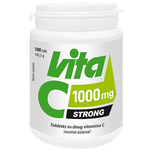 Maisto papildas Vita Strong C 1000 mg, 100 tablečių kaina ir informacija | Vitaminai, maisto papildai, preparatai imunitetui | pigu.lt