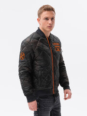 Утепленная мужская куртка-бомбер Ombre C357 camo цена и информация | Мужские куртки | pigu.lt