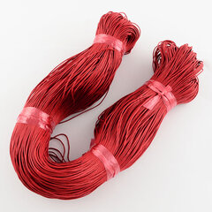 Vaškuota medvilninė virvelė 1mm raudona 10m kaina ir informacija | Papuošalų gamybai, vėrimui | pigu.lt