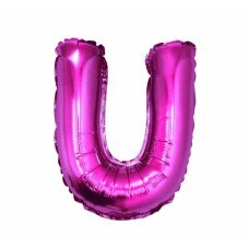 Folijinis balionas U raidė, rožinė, 35 cm kaina ir informacija | Balionai | pigu.lt