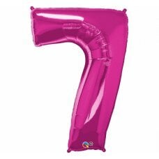 Folijinis balionas 42 QL Number 7, fuksija kaina ir informacija | Balionai | pigu.lt