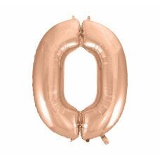Folijos balionas numeris 0, rožinis auksas, 92 cm kaina ir informacija | Balionai | pigu.lt