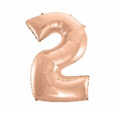 Folijinis balionas Nr. 2, rožinis auksas, 92 cm kaina ir informacija | Balionai | pigu.lt