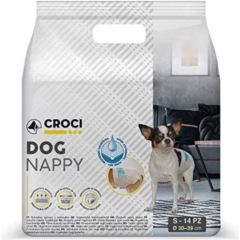 Croci Dog Nappy sauskelnės šunims, S dydis, 30-39cm, 14vnt. kaina ir informacija | Priežiūros priemonės gyvūnams | pigu.lt