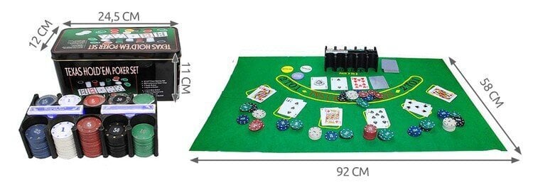 Rinkinys Poker Texas Game Set Box цена и информация | Azartiniai žaidimai, pokeris | pigu.lt