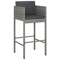 vidaXL Baro kėdės su pagalvėlėmis, pilkos, 4vnt. цена и информация | Стулья для кухни и столовой | pigu.lt