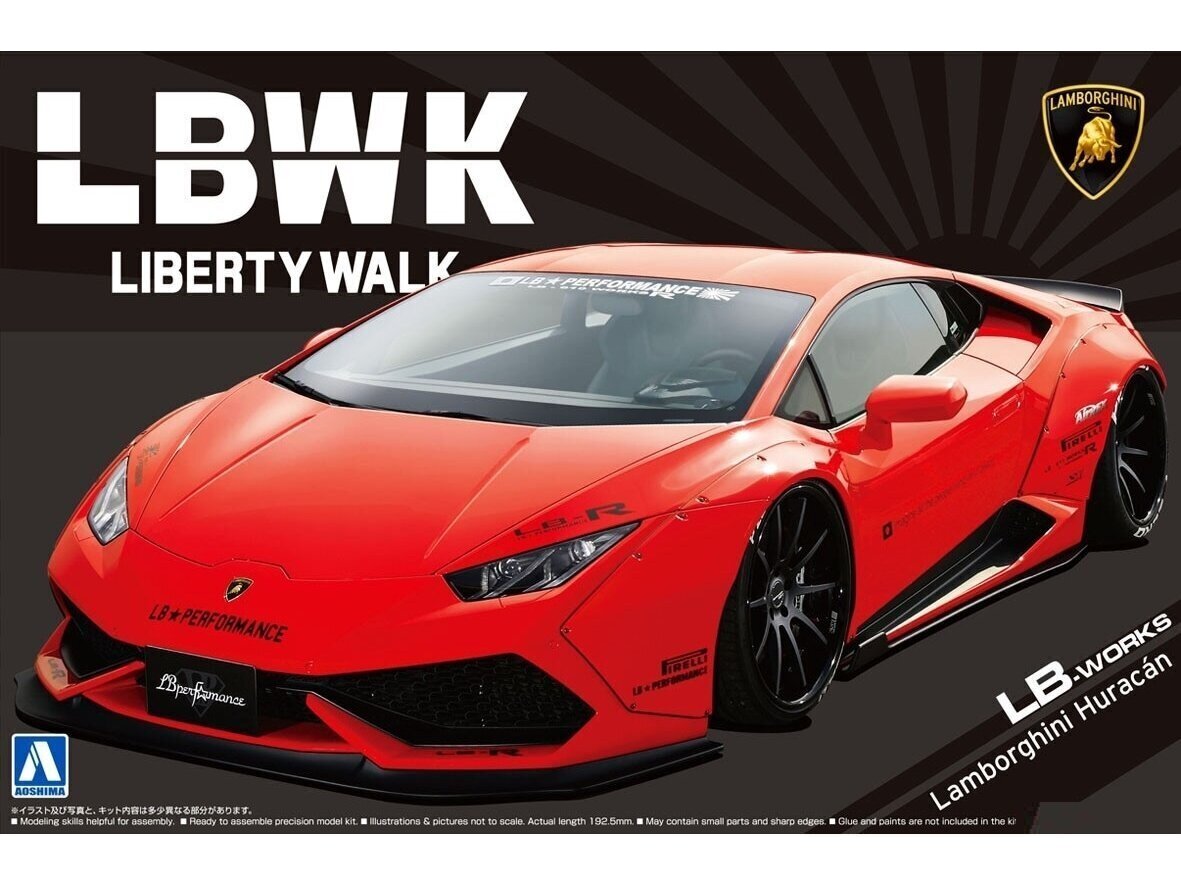 Plastikinis surenkamas modelis Aoshima - Lamborghini Huracan Liberty Walk LB-Works Ver. 1, 05988 kaina ir informacija | Konstruktoriai ir kaladėlės | pigu.lt