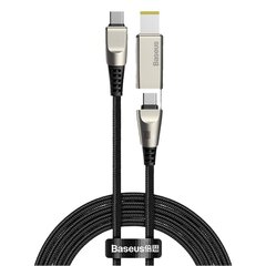 Кабель для зарядки данных Baseus 2в1 USB — USB Type C / Lenovo (квадратная вилка) Адаптер постоянного тока, вилка для ноутбука, 2 м, 100 Вт, 5 А, черный (CA1T2-E01) цена и информация | Кабели для телефонов | pigu.lt