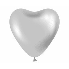Balionai Beauty & Charm, platininės sidabrinės širdelės, 30 cm, 6 vnt. kaina ir informacija | Balionai | pigu.lt