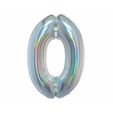 Folijinis balionas Beauty & Charm, numeris 0, holografinis, sidabrinis, 76 cm kaina ir informacija | Balionai | pigu.lt