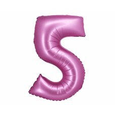 Folijinis balionas Beauty & Charm, numeris 5, satino rožinis, 76 cm kaina ir informacija | Balionai | pigu.lt
