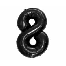 Folijinis balionas Beauty & Charm numeris 8, juodas, 92 cm kaina ir informacija | Balionai | pigu.lt