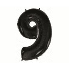 Folijinis balionas Beauty & Charm numeris 9, juodas, 92 cm kaina ir informacija | Balionai | pigu.lt