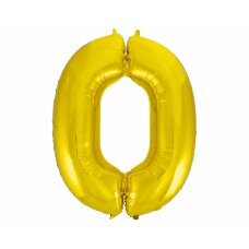 Folijinis balionas Beauty & Charm numeris 0, auksinis, 92 cm kaina ir informacija | Balionai | pigu.lt