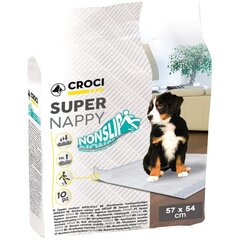 Croci Super Nappy Nonslip neslystančio pagrindo palutės, 57x54cm, 10vnt. kaina ir informacija | Priežiūros priemonės gyvūnams | pigu.lt