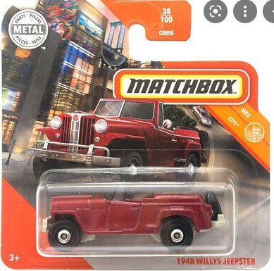 Automobilio modeliukas Matchbox 1948 Willys Jeepster, raudonas kaina ir informacija | Žaislai berniukams | pigu.lt