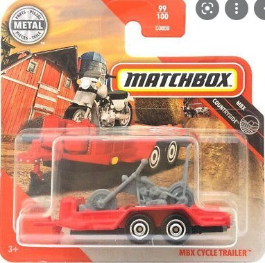 Automobilio modeliukas Matchbox MBX Cycle Trailer, raudonas kaina ir informacija | Žaislai berniukams | pigu.lt