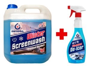 Rinkinys: žieminis stiklų plovimo skystis SwissOil -21C 4L + Windshield De-Icer 500 ml kaina ir informacija | Autochemija | pigu.lt