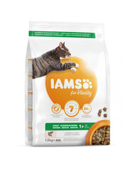 Iams for Vitality suaugusioms katėms su lašiša, 1,5 kg kaina ir informacija | Sausas maistas katėms | pigu.lt