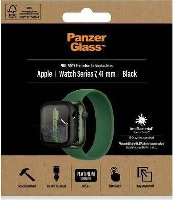 PanzerGlass Black цена и информация | Išmaniųjų laikrodžių ir apyrankių priedai | pigu.lt