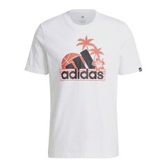 Sportiniai marškinėliai vyrams Adidas Men Vacation RDY Sunset Tee M GL3251, balti цена и информация | Мужская спортивная одежда | pigu.lt