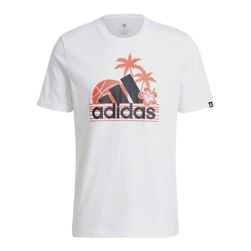 Sportiniai marškinėliai vyrams Adidas Men Vacation RDY Sunset Tee M GL3251, balti цена и информация | Sportinė apranga vyrams | pigu.lt