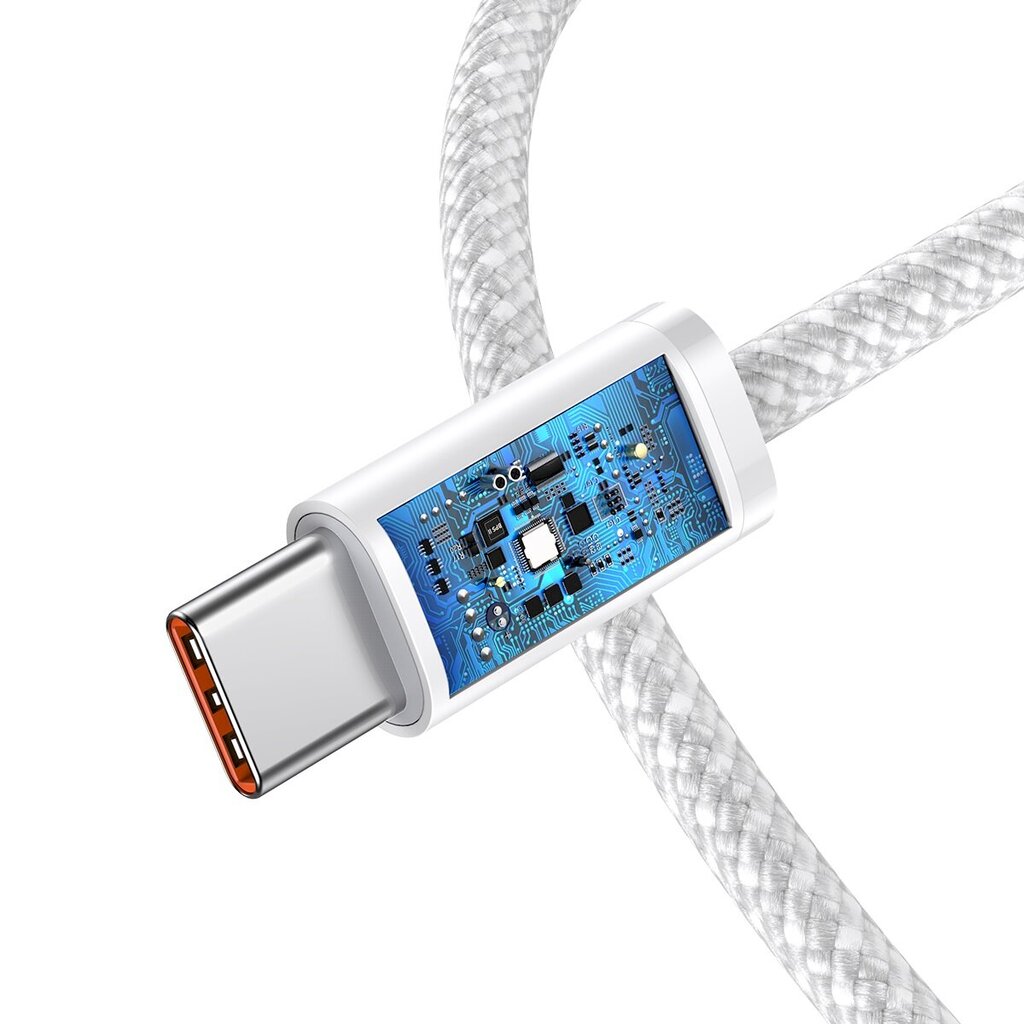 Cable USB-C to USB-C Baseus, 100W, 1m (white) kaina ir informacija | Laidai telefonams | pigu.lt