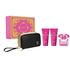 Rinkinys Versace Bright Crystal Absolu moterims: kvapusis vanduo EDP, 90 ml + dušo gelis, 100 ml + kūno losjonas, 100 ml + kosmetinė kaina ir informacija | Kvepalai moterims | pigu.lt