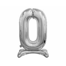 Folijinis balionas Beauty & Charm, vertikalus numeris 0, sidabrinis, 74 cm kaina ir informacija | Balionai | pigu.lt