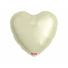 Гелиевый воздушный шарик Ibrex «Сердце», цвет металлик слоновая кость, 35 см, 5 шт. цена и информация | Шарики | pigu.lt