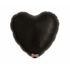 Helio balionai Ibrex Heart, metaliniai juodi, 46 cm, 5 vnt. kaina ir informacija | Balionai | pigu.lt