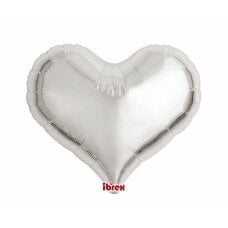 Helio balionai Ibrex Jelly Heart, metalinis sidabras, 46 cm, 5 vnt. цена и информация | Шарики | pigu.lt